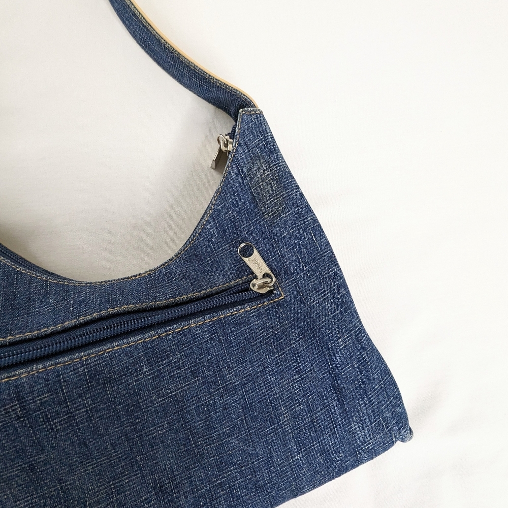 Y2k Mudd Denim Embroidered Butterfly Floral Mini Shoulder Bag - Picture 3 of 9